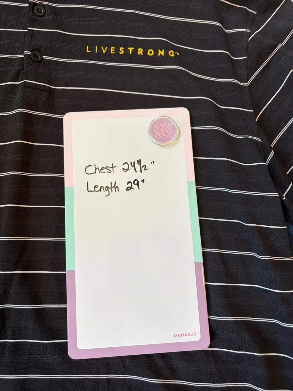 Nike Black Striped Livestrong Golf Polo with Yellow Logo